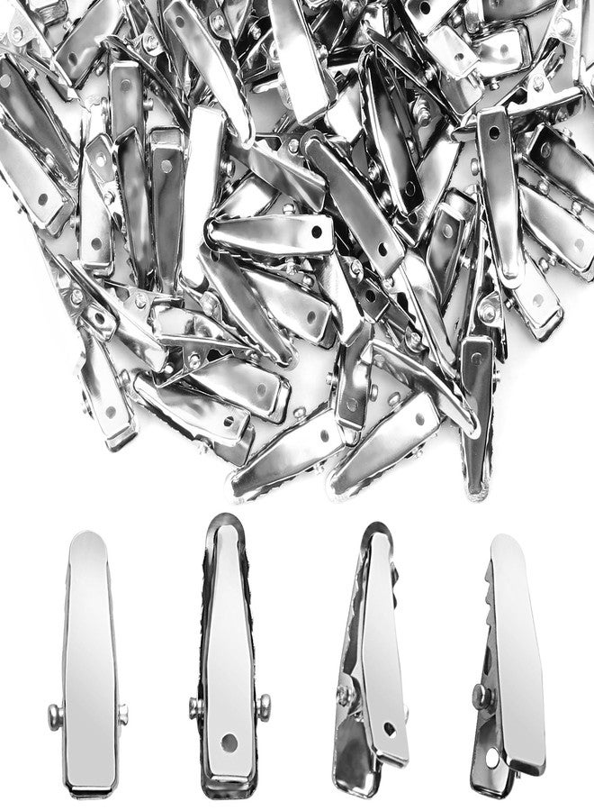 Notoke 80PCS Sliver Metal Small Alligator Hair Clips - Alligator Clips for Crafts - Crocodile Clips for Hair Accessories Hairbow Crafts Accessory DIY Supplies - Image 1